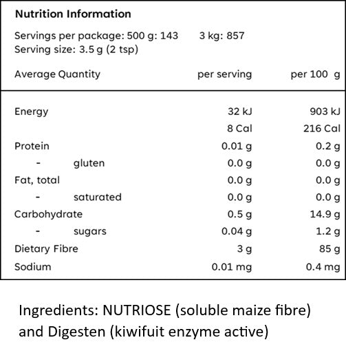 Prebiolax™ - Kiwifruit & Corn Prebiotic Soluble Fibre 500g