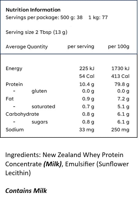Unflavoured Whey Protein Concentrate 1kg
